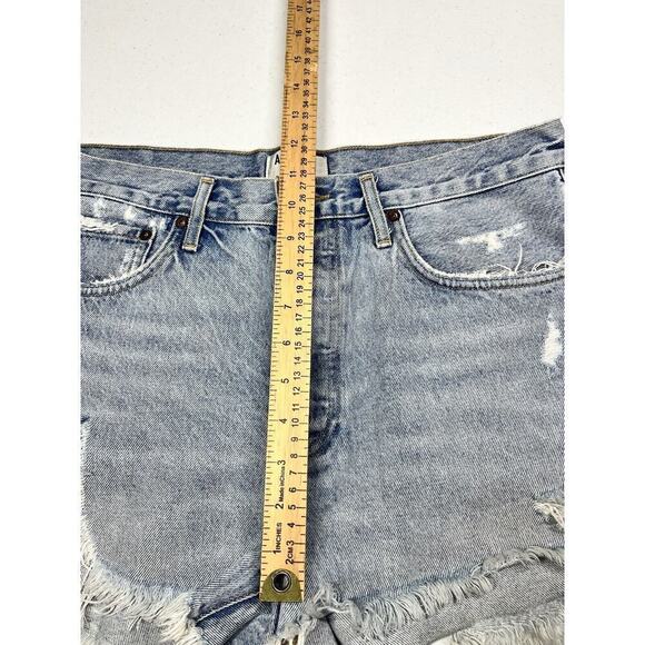 Agolde PARKER VINTAGE CUT OFF SHORT Distressed Light Wash Sz 29 - Picture 8 of 10